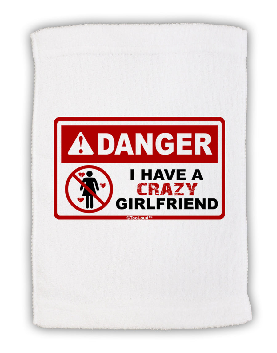 Danger - Crazy Girlfriend Micro Terry Sport Towel 15 X 22 inches-Sport Towel-TooLoud-White-Davson Sales