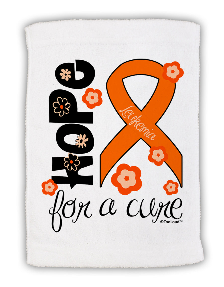 Hope for a Cure - Orange Ribbon Leukemia - Flowers Micro Terry Sport Towel 15 X 22 inches-Sport Towel-TooLoud-White-Davson Sales