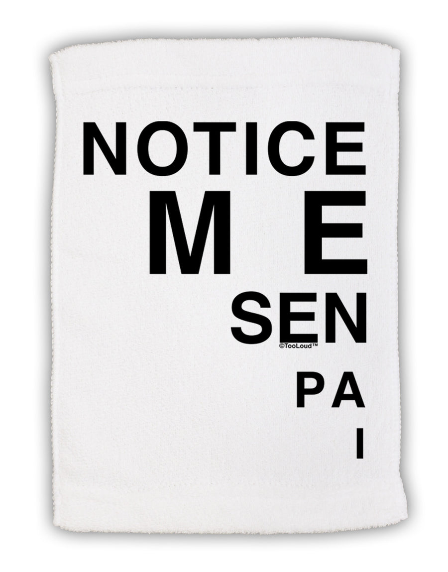 Notice Me Senpai Triangle Text Micro Terry Sport Towel 11 x 18 inches-TooLoud-White-Davson Sales