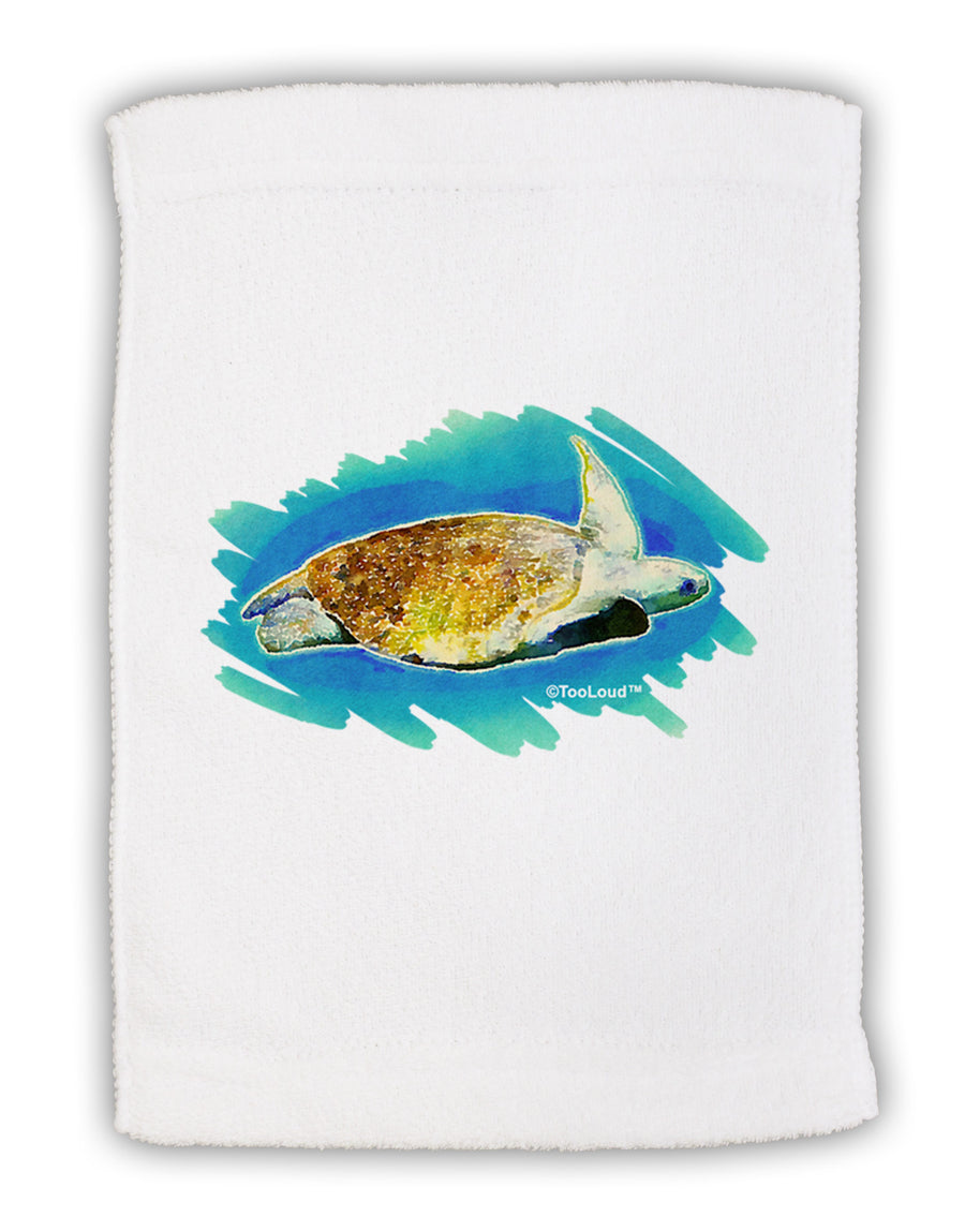 Turtle Watercolor Micro Terry Sport Towel 11 x 18 inches-TooLoud-White-Davson Sales
