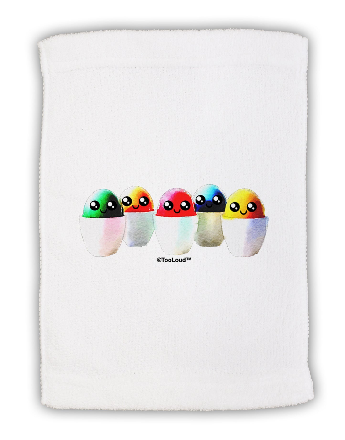 Kawaii Easter Eggs - No Text Micro Terry Sport Towel 11 x 18 Inch by TooLoud-Sport Towel-TooLoud-White-Davson Sales
