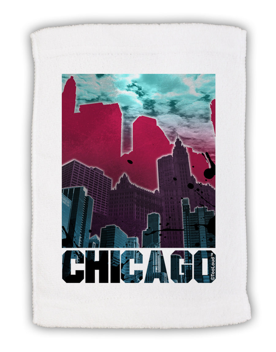 Chicago Abstract 2 Micro Terry Sport Towel 11 x 18 inches-TooLoud-White-Davson Sales