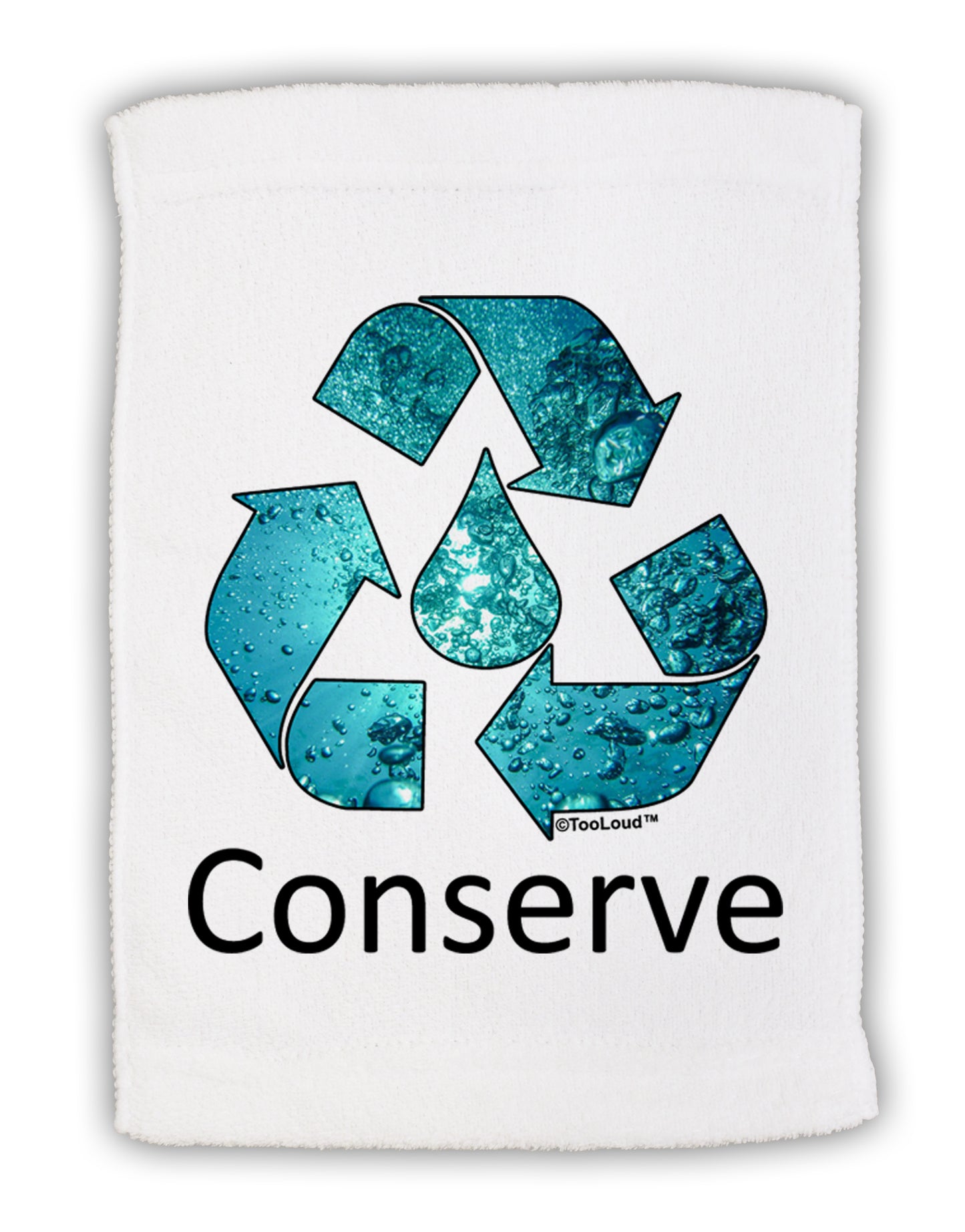 Water Conservation Text Micro Terry Sport Towel 15 X 22 inches by TooLoud-Sport Towel-TooLoud-White-Davson Sales