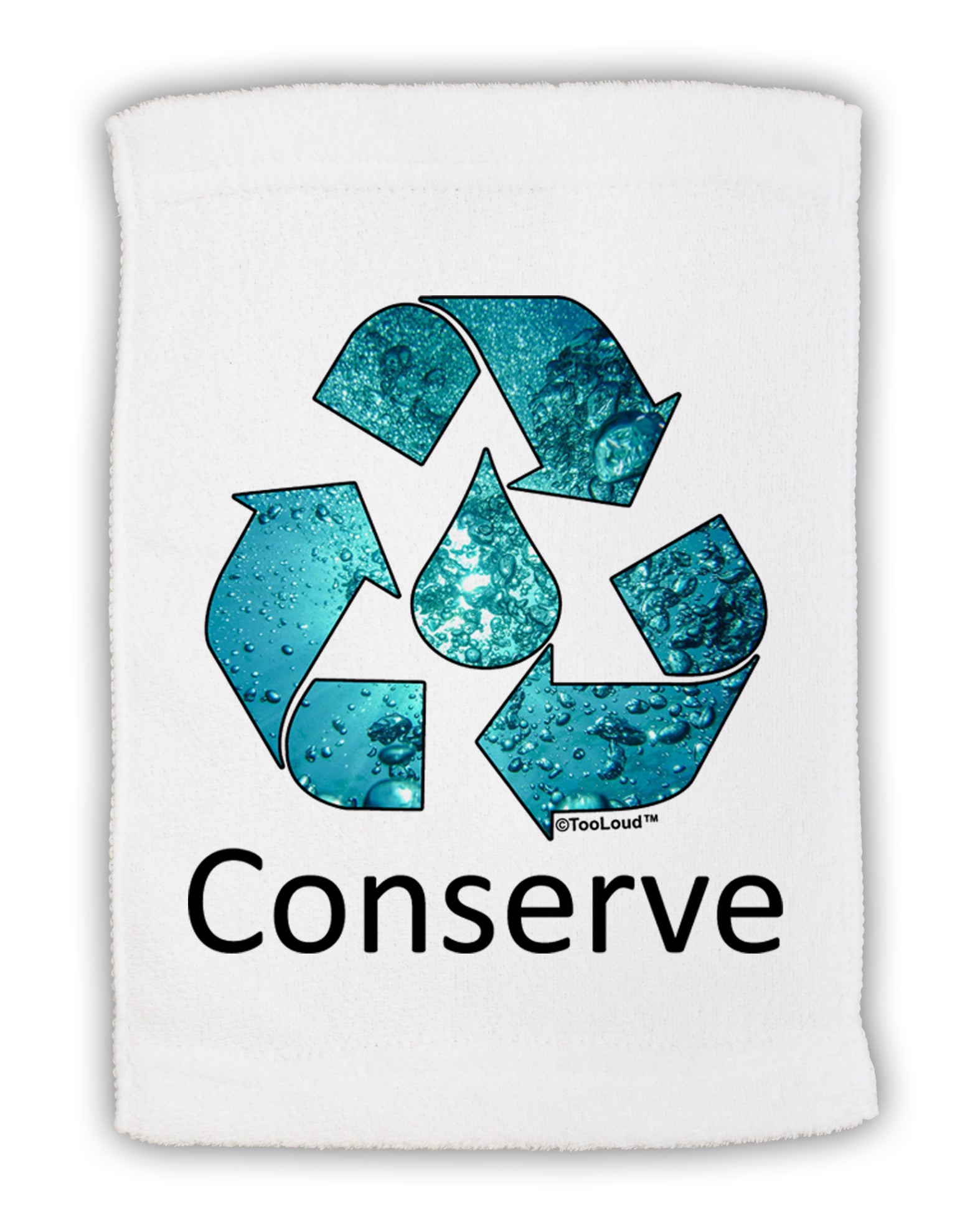 Water Conservation Text Micro Terry Sport Towel 15 X 22 inches by TooLoud-Sport Towel-TooLoud-White-Davson Sales