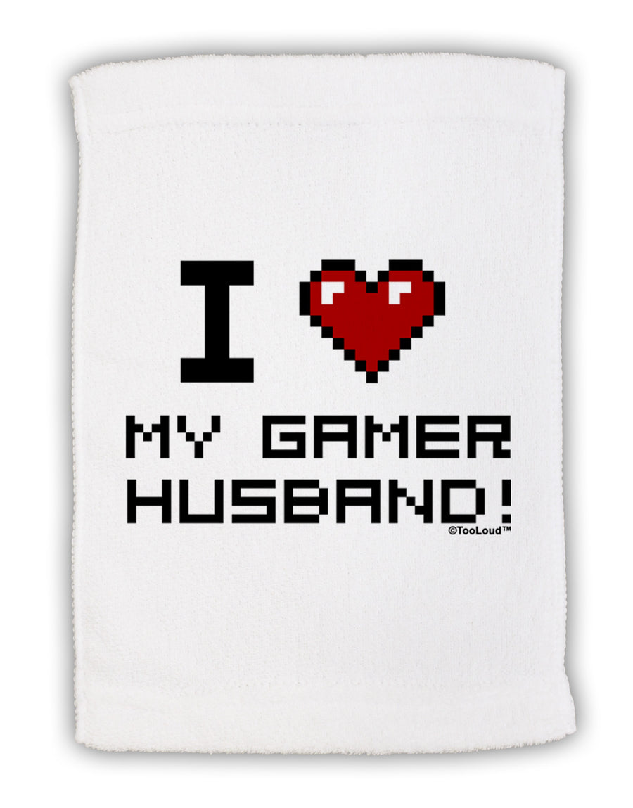 I Heart My Gamer Husband Micro Terry Sport Towel 11 x 18 inches-TooLoud-White-Davson Sales