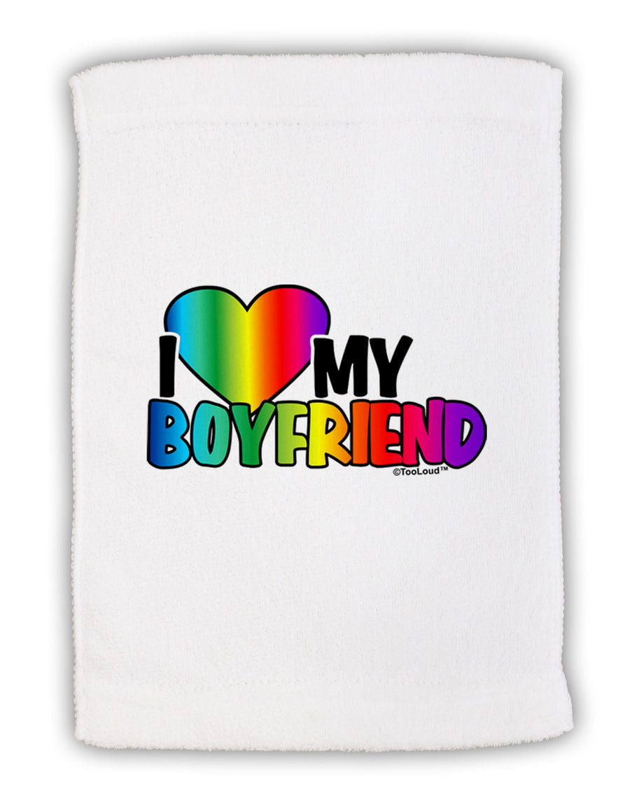 I Heart My Boyfriend - Rainbow Micro Terry Sport Towel 15 X 22 inches-Sport Towel-TooLoud-White-Davson Sales