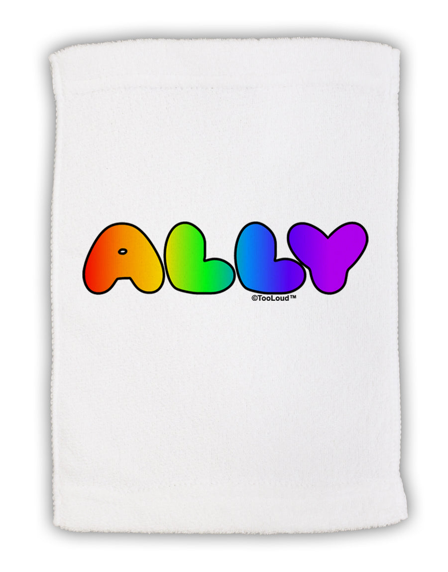 LGBT Ally Rainbow Text Micro Terry Sport Towel 15 X 22 inches by TooLoud-Sport Towel-TooLoud-White-Davson Sales