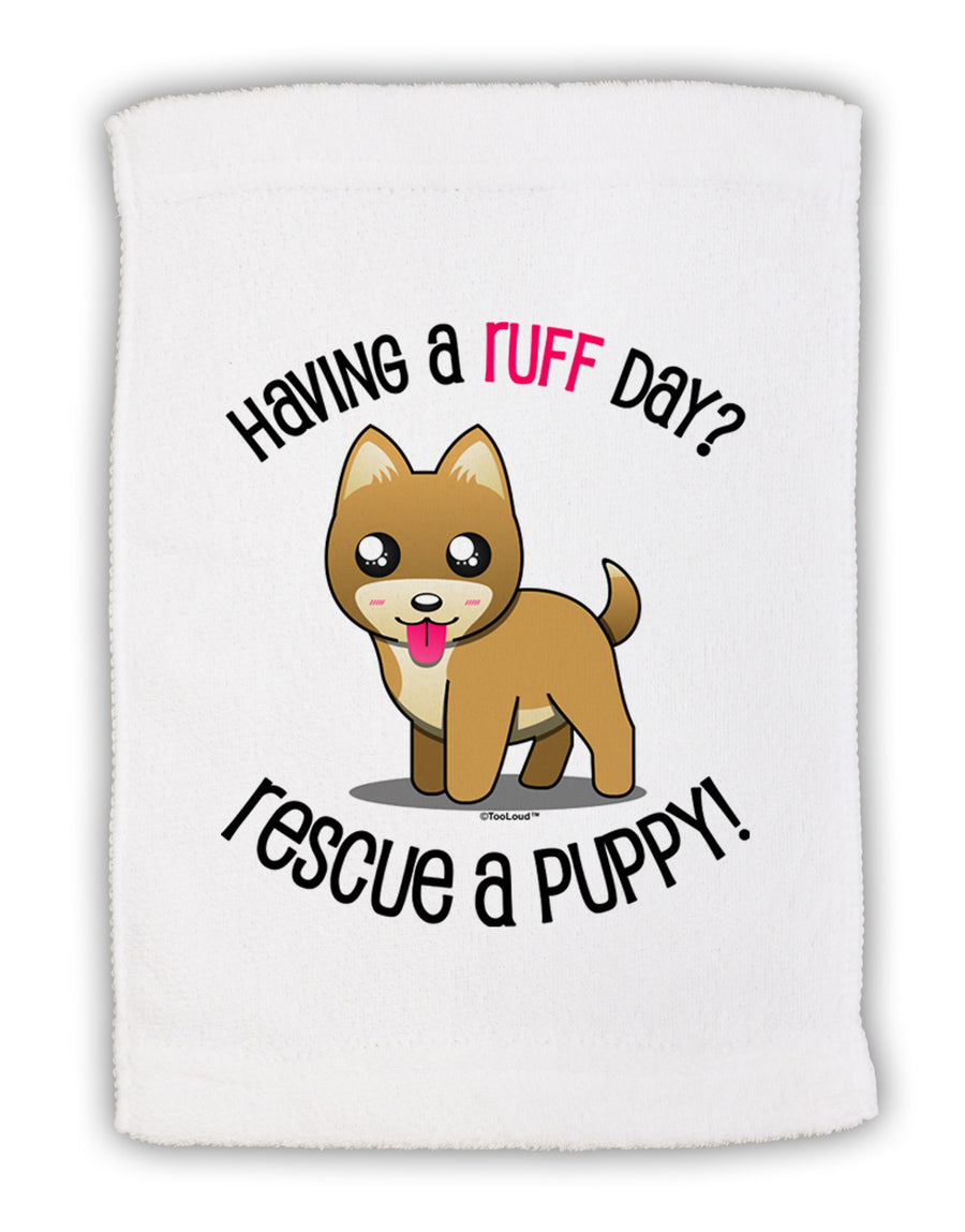 Rescue A Puppy Micro Terry Sport Towel 11 x 18 inches-TooLoud-White-Davson Sales