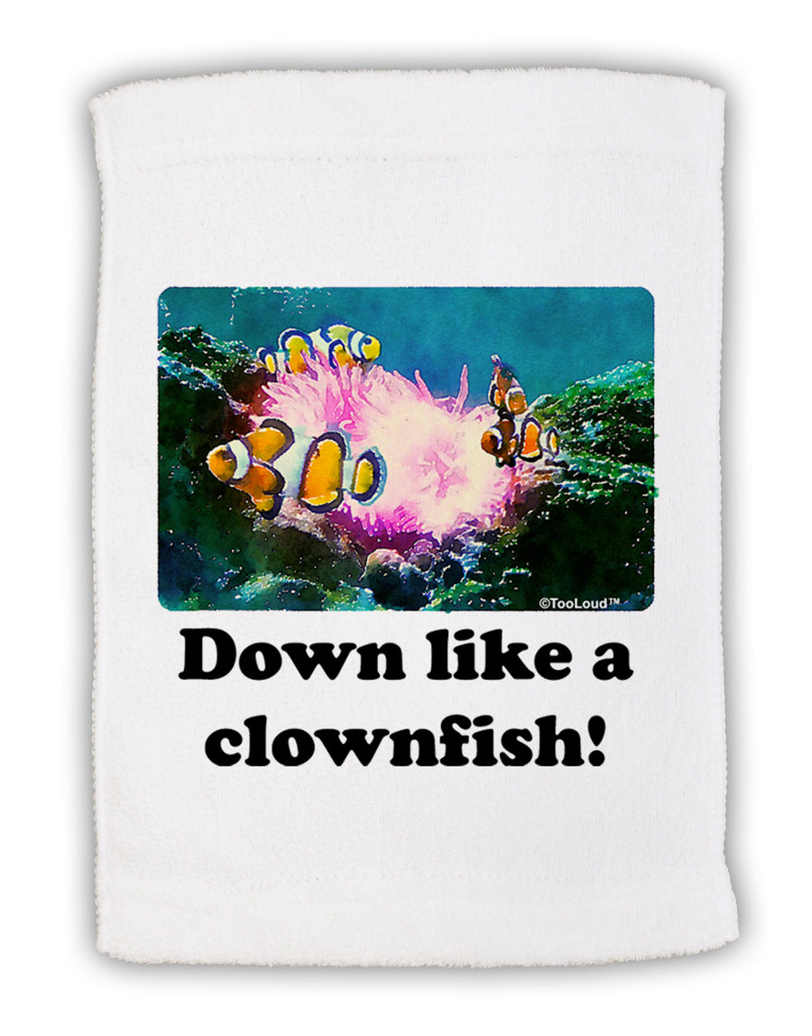 Down Like A Clownfish Micro Terry Sport Towel 11 x 18 inches-TooLoud-White-Davson Sales