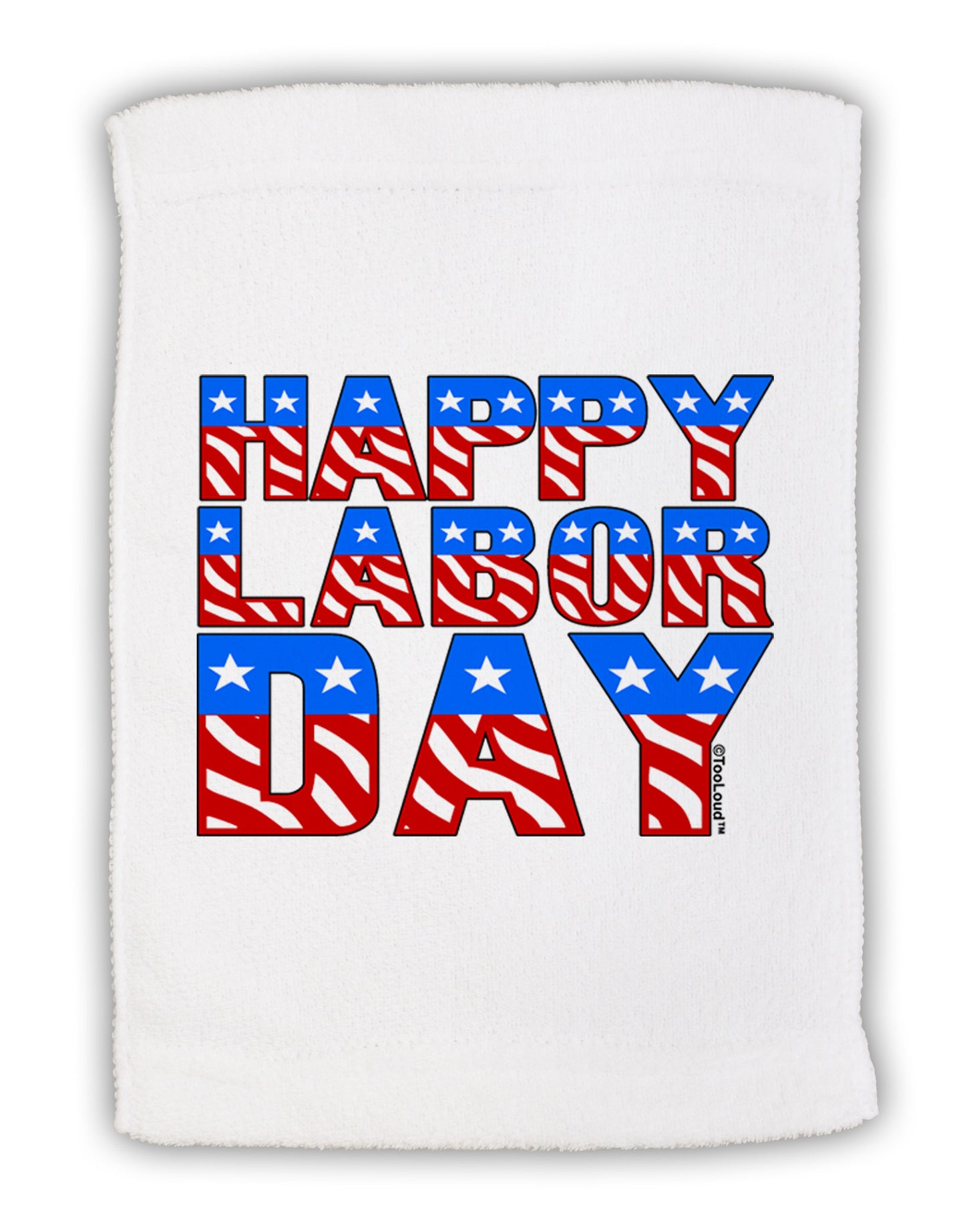 Happy Labor Day ColorText Micro Terry Sport Towel 11 x 18 inches-TooLoud-White-Davson Sales