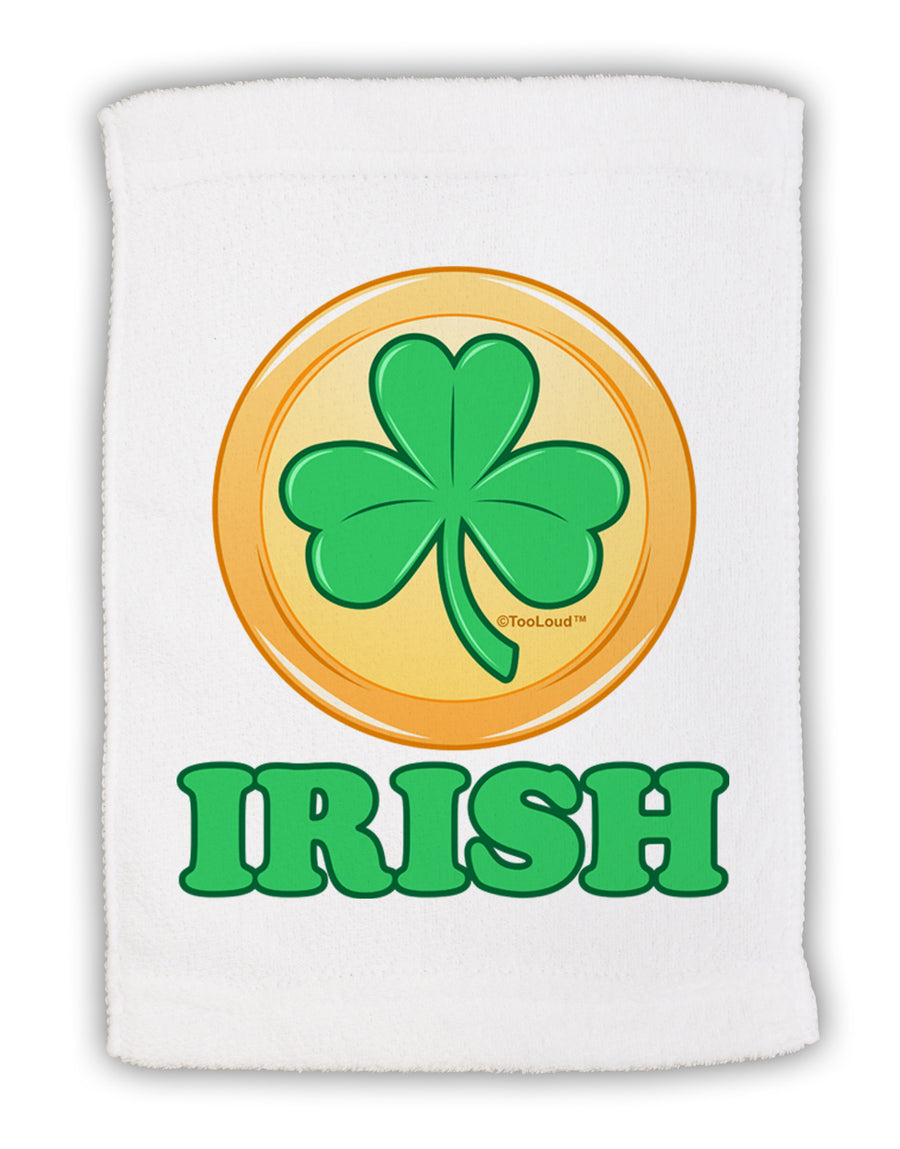 Shamrock Button - Irish Micro Terry Sport Towel 11 x 18 Inch by TooLoud-Sport Towel-TooLoud-White-Davson Sales