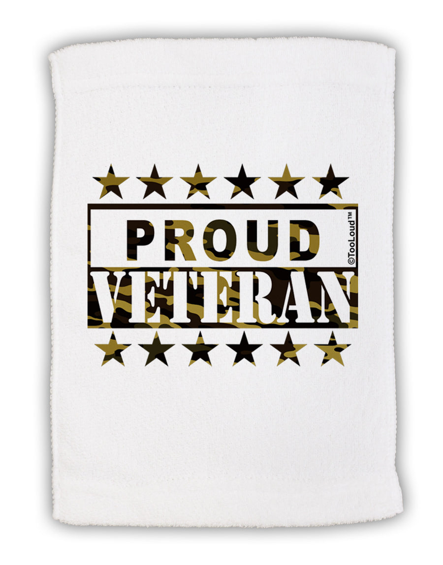 Proud Veteran Camo Micro Terry Sport Towel 11 x 18 inches-TooLoud-White-Davson Sales