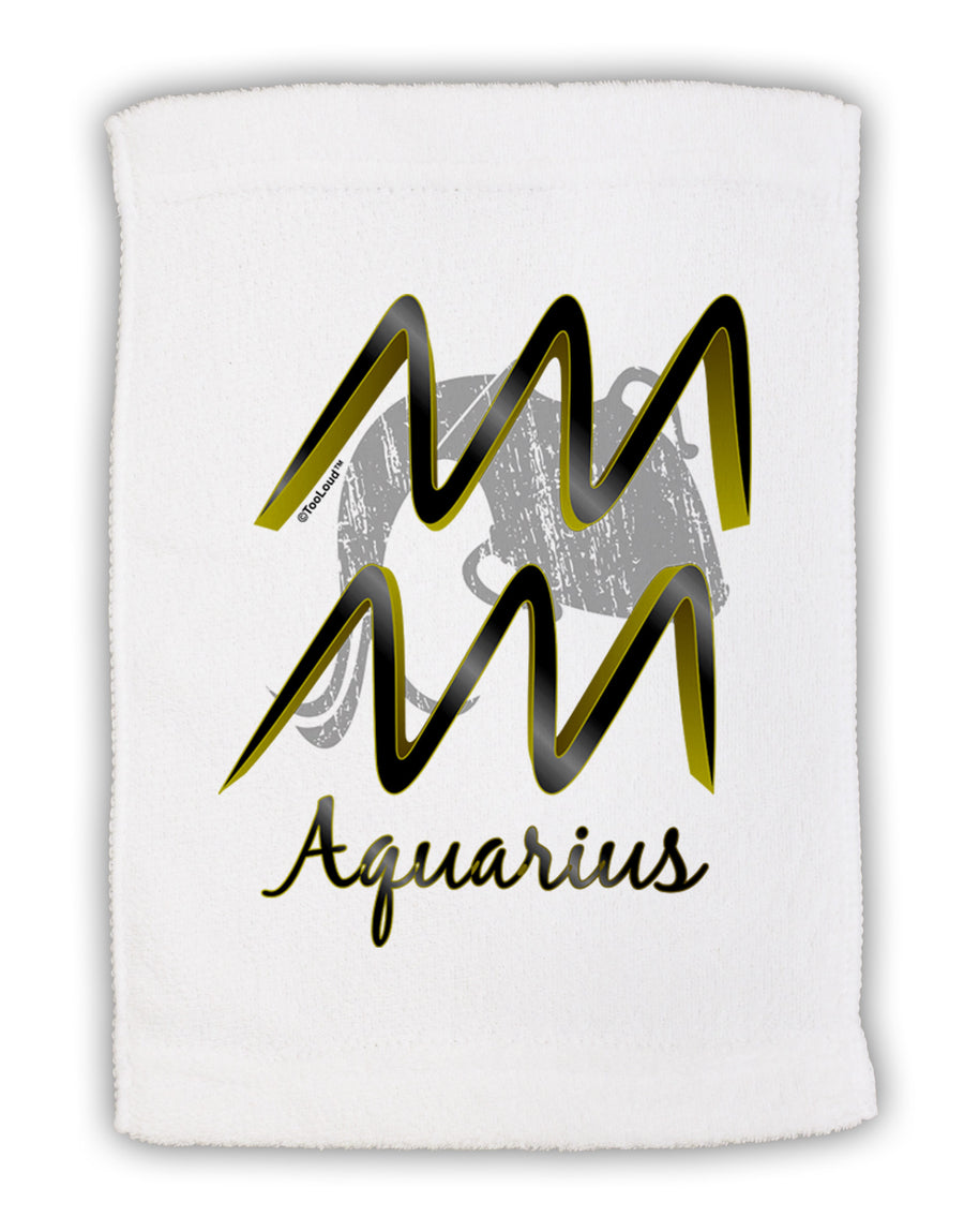 Aquarius Symbol Micro Terry Sport Towel 11 x 18 inches-TooLoud-White-Davson Sales