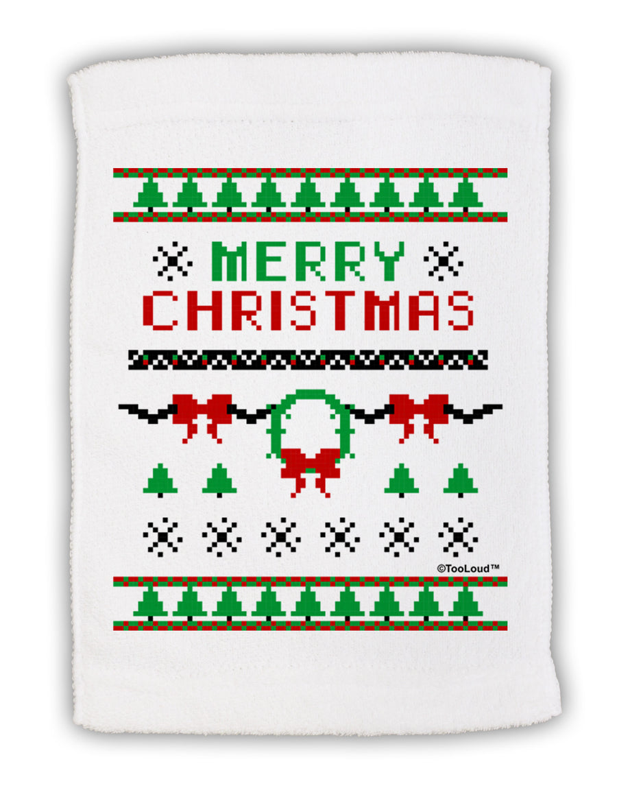 Merry Christmas Ugly Christmas Sweater Micro Terry Sport Towel 11 x 18 inches-Sport Towel-TooLoud-White-Davson Sales