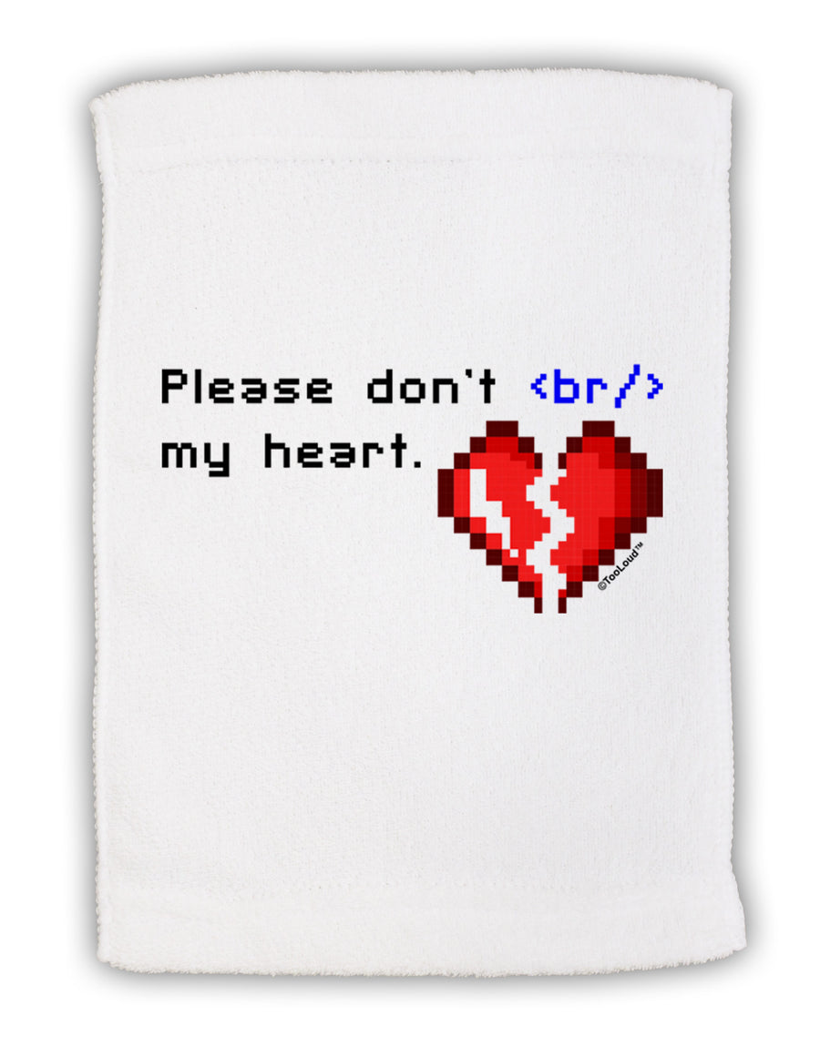 Please Don't Break My Heart Code Micro Terry Sport Towel 11 x 18 inches-TooLoud-White-Davson Sales