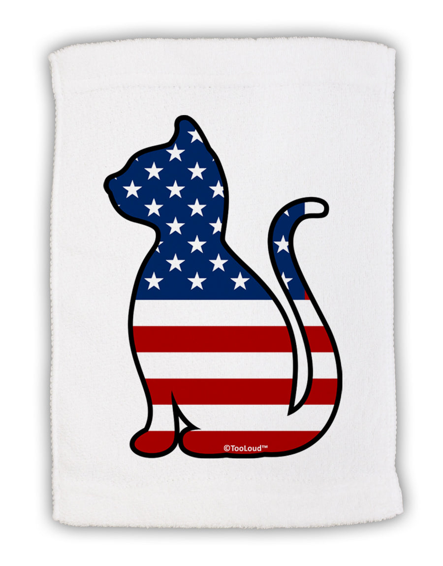 Patriotic Cat Design Micro Terry Sport Towel 15 X 22 inches by TooLoud-Sport Towel-TooLoud-White-Davson Sales