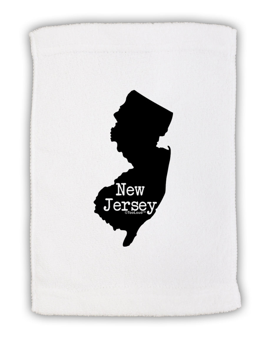 New Jersey - United States Shape Micro Terry Sport Towel 11 x 18 Inch by TooLoud-Sport Towel-TooLoud-White-Davson Sales