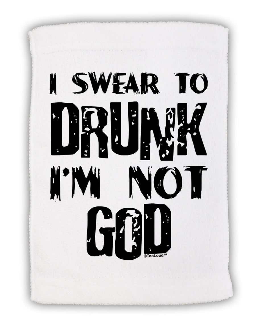 I swear to DRUNK I'm not GOD Micro Terry Sport Towel 11 x 18 inches-Sport Towel-TooLoud-White-Davson Sales