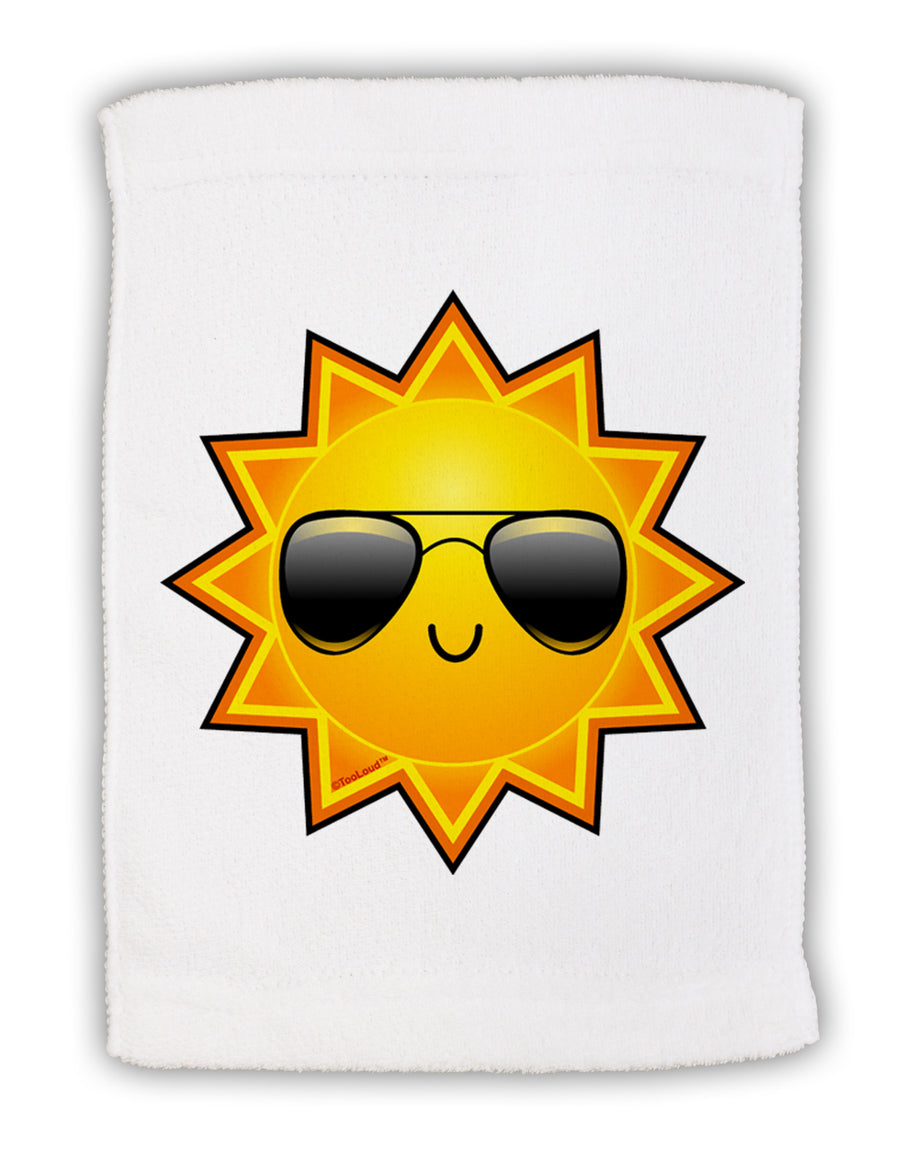 Sun With Sunglasses Micro Terry Sport Towel 15 X 22 inches by TooLoud-Sport Towel-TooLoud-White-Davson Sales