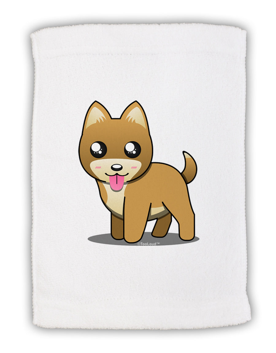 Kawaii Standing Puppy Micro Terry Sport Towel 11 x 18 inches-TooLoud-White-Davson Sales