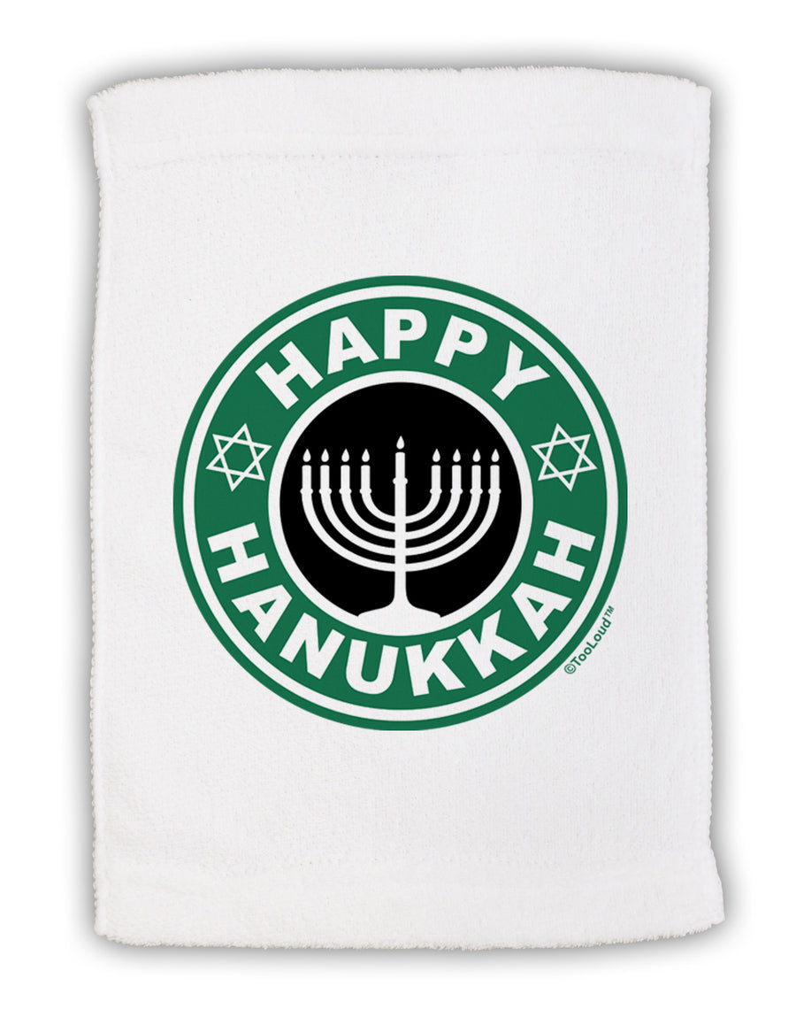 Happy Hanukkah Latte Logo Micro Terry Sport Towel 11 x 18 inches-Sport Towel-TooLoud-White-Davson Sales
