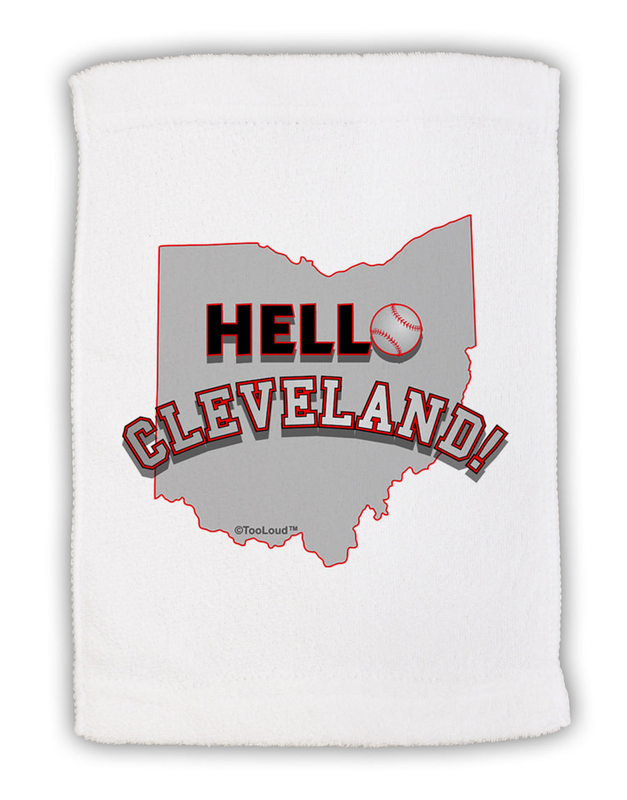 Hello Cleveland Micro Terry Sport Towel 11 x 18 inches-TooLoud-White-Davson Sales