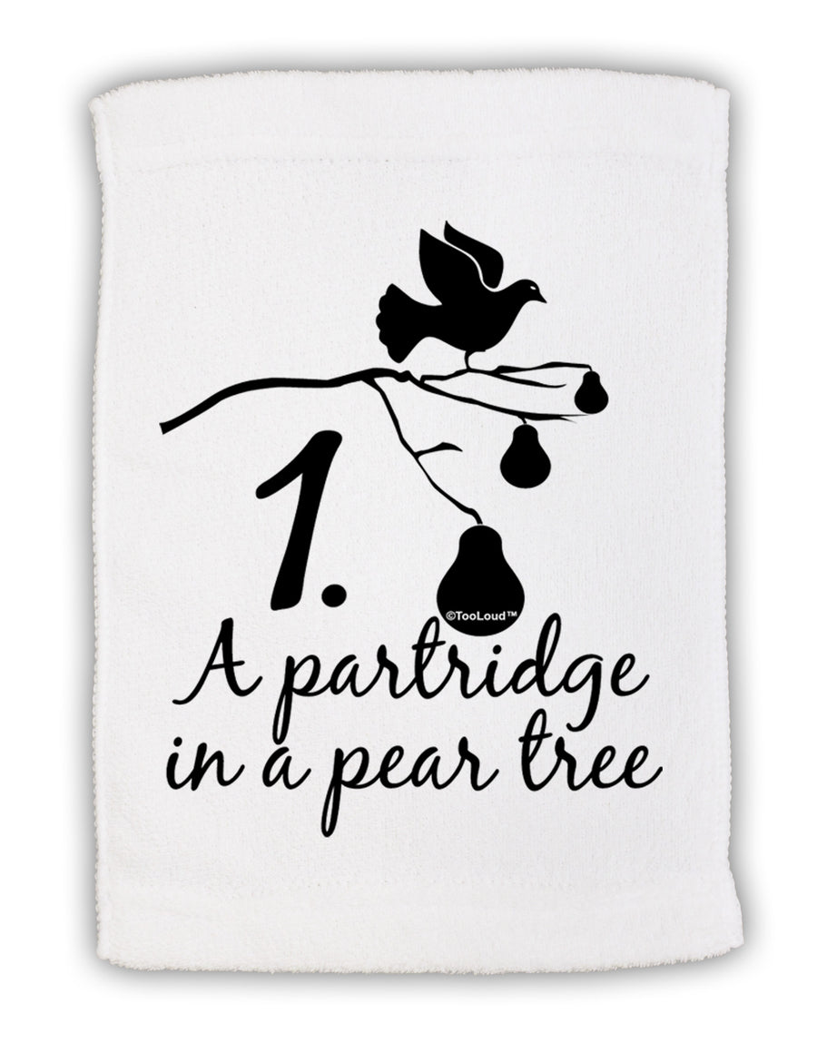 Partridge In A Pear Tree Text Micro Terry Sport Towel 11 x 18 inches-TooLoud-White-Davson Sales