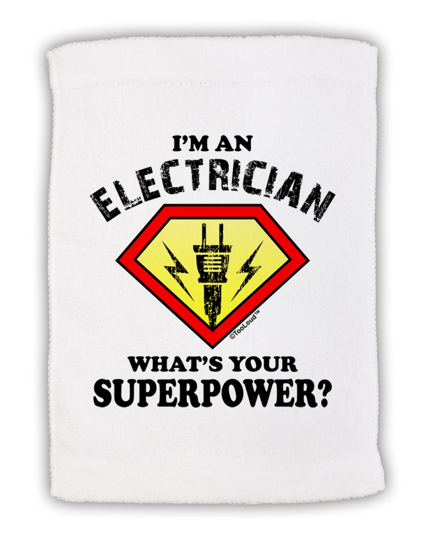 Electrician - Superpower Micro Terry Sport Towel 11 x 18 inches-TooLoud-White-Davson Sales