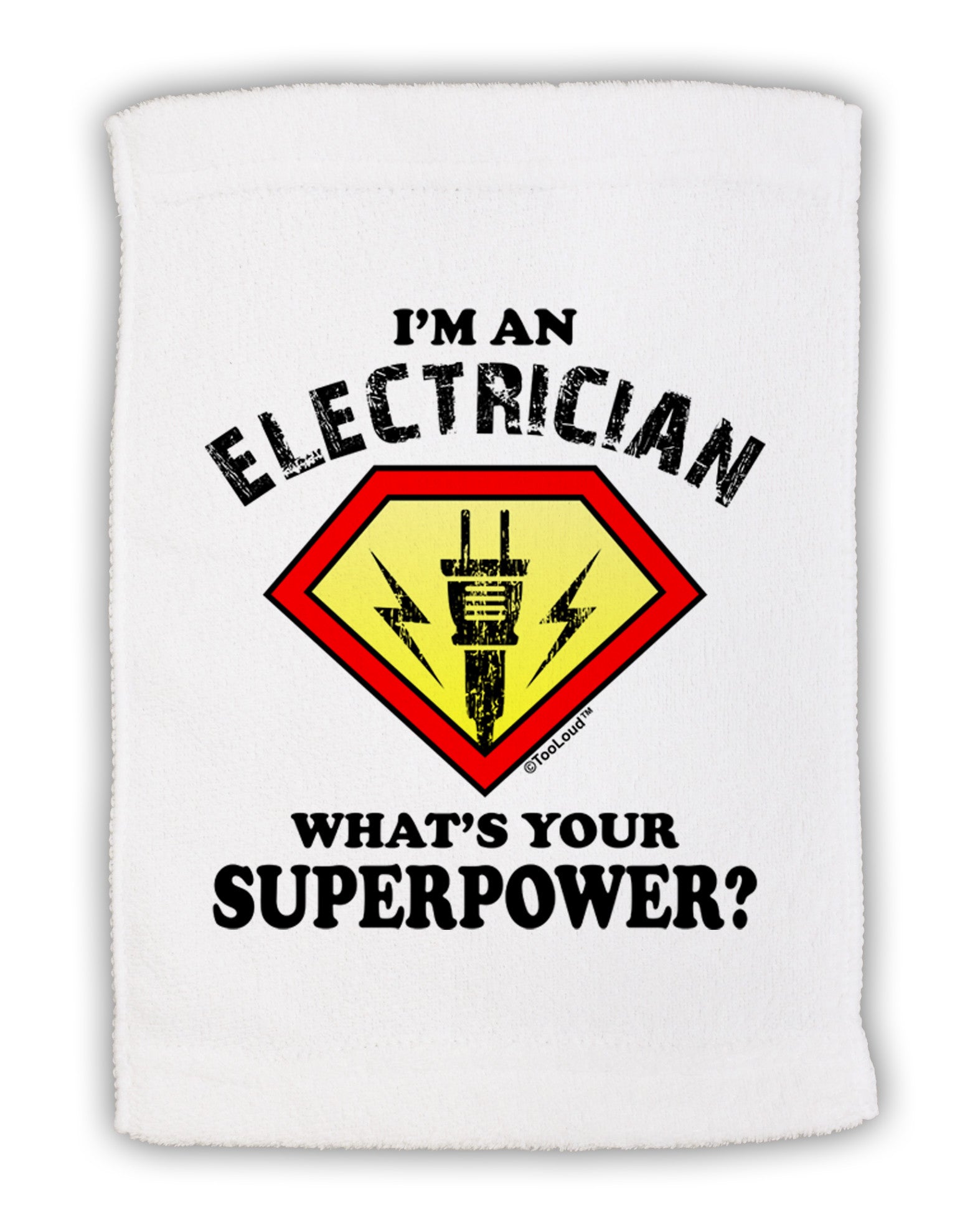 Electrician - Superpower Micro Terry Sport Towel 11 x 18 inches-TooLoud-White-Davson Sales