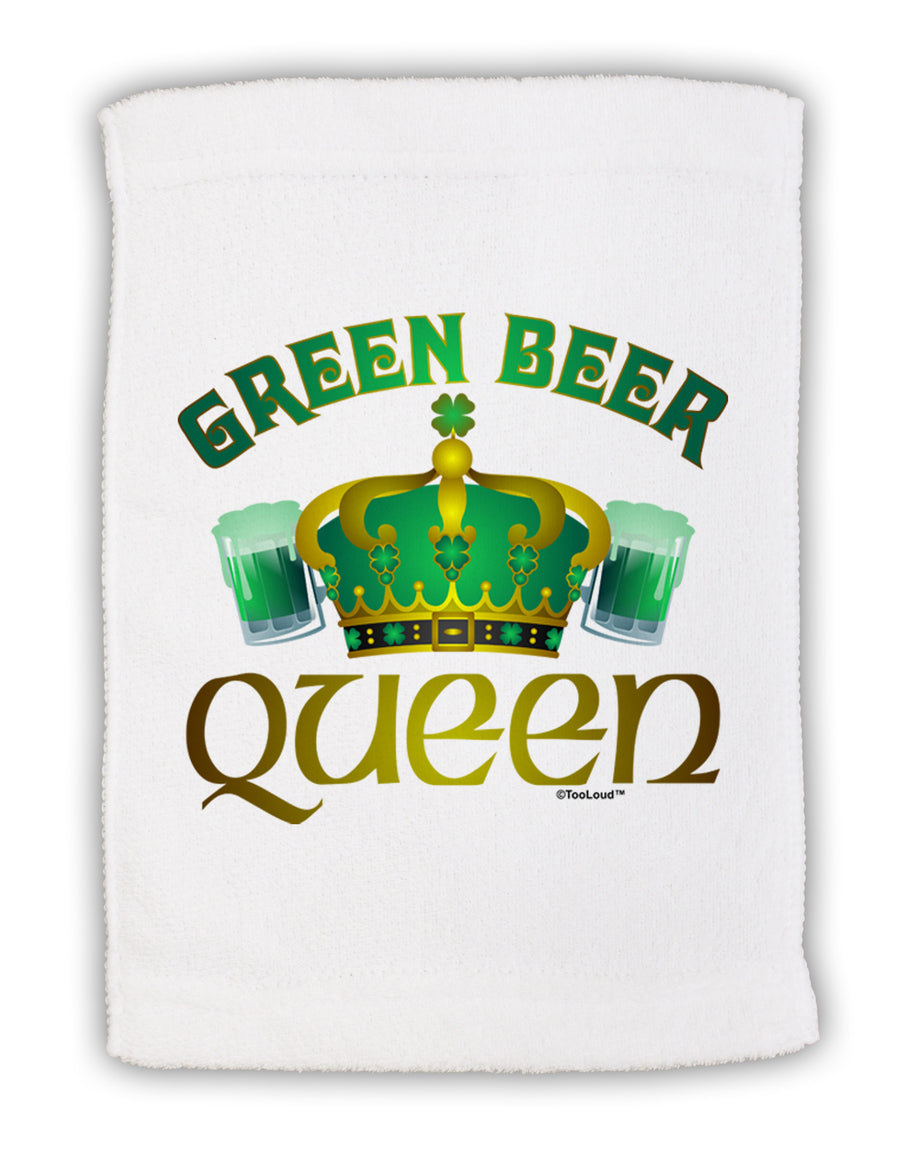 Green Beer Queen Micro Terry Sport Towel 11 x 18 inches-TooLoud-White-Davson Sales