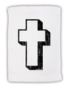 Simple Cross Design Black Distressed Micro Terry Sport Towel 11 x 18 Inch by TooLoud-Sport Towel-TooLoud-White-Davson Sales