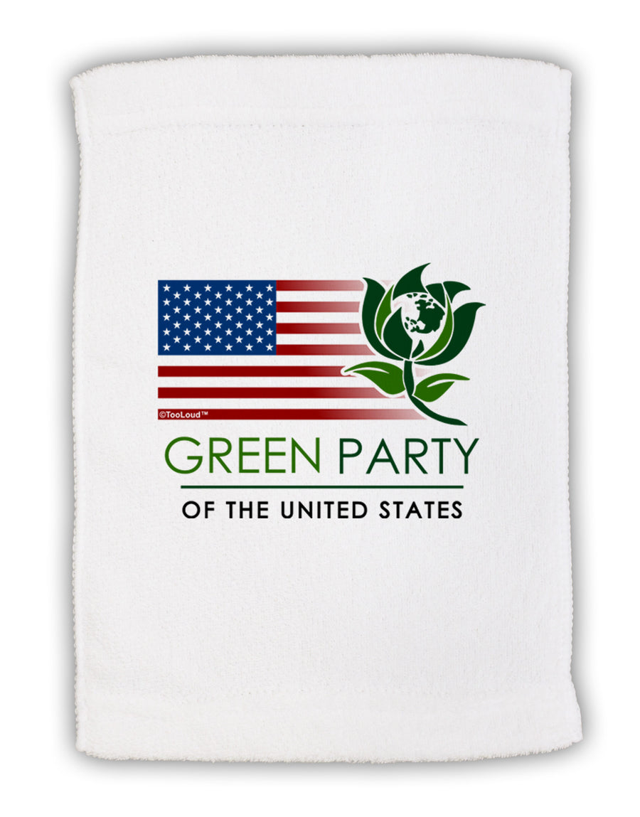 Green Party US Flag Micro Terry Sport Towel 11 x 18 inches-TooLoud-White-Davson Sales