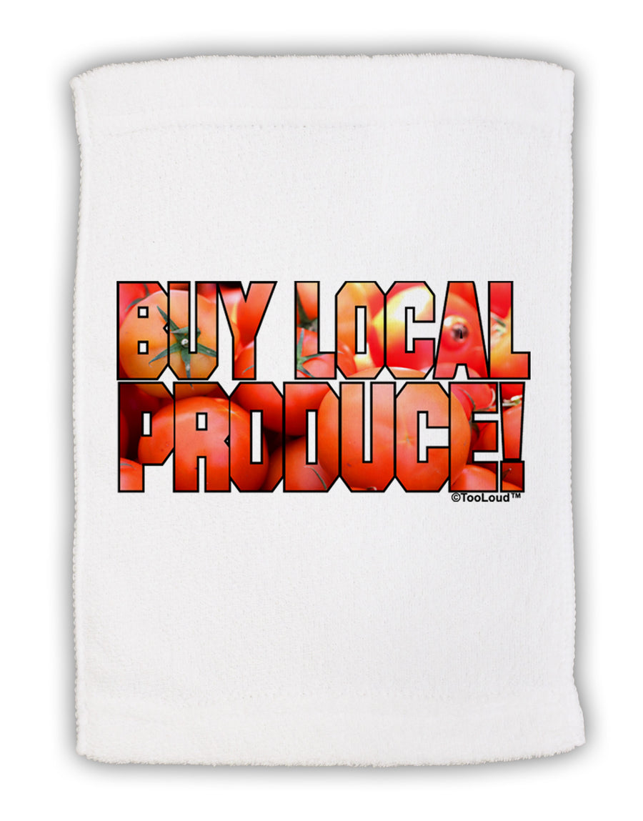 Buy Local Produce Tomatoes Text Micro Terry Sport Towel 11 x 18 inches-TooLoud-White-Davson Sales