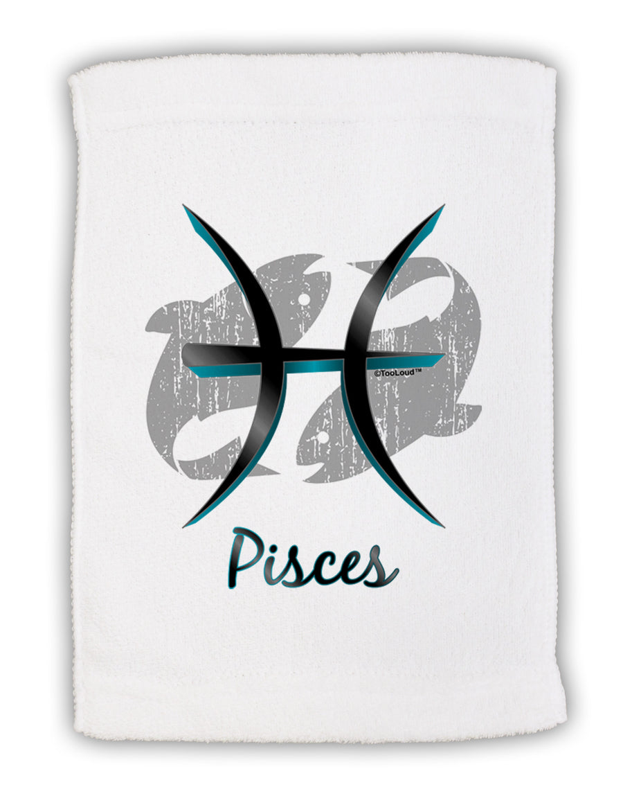 Pisces Symbol Micro Terry Sport Towel 11 x 18 inches-TooLoud-White-Davson Sales