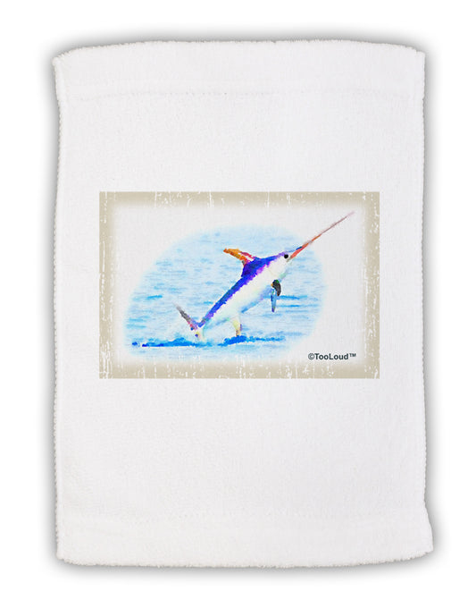 Swordfish Watercolor Micro Terry Sport Towel 11 x 18 inches-Sport Towel-TooLoud-White-Davson Sales