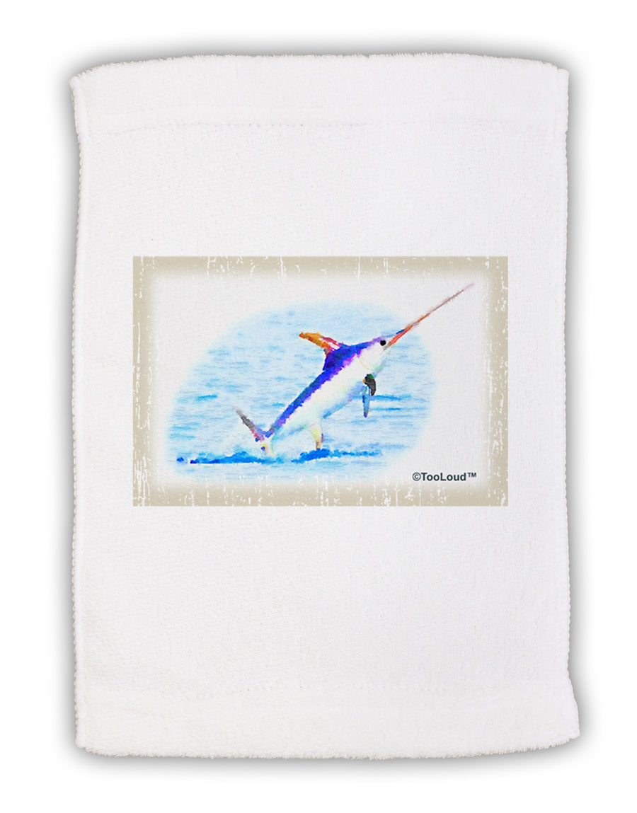 Swordfish Watercolor Micro Terry Sport Towel 11 x 18 inches-Sport Towel-TooLoud-White-Davson Sales