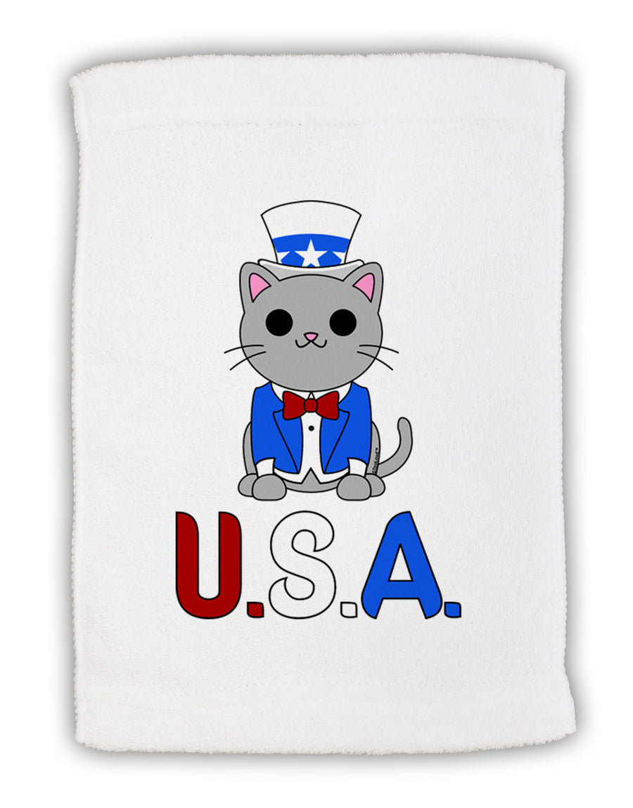Patriotic Cat - USA Micro Terry Sport Towel 15 X 22 inches by TooLoud-Sport Towel-TooLoud-White-Davson Sales