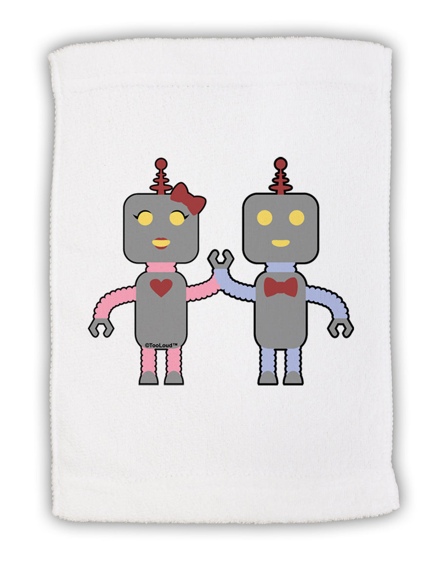 Cute Robot Love Micro Terry Sport Towel 15 X 22 inches by TooLoud-Sport Towel-TooLoud-White-Davson Sales