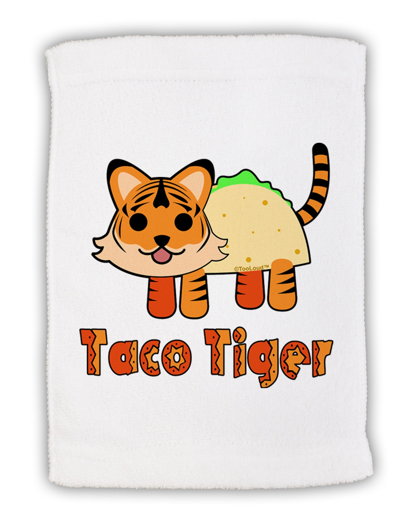 Cute Taco Tiger Text Micro Terry Sport Towel 11 x 18 inches-TooLoud-White-Davson Sales