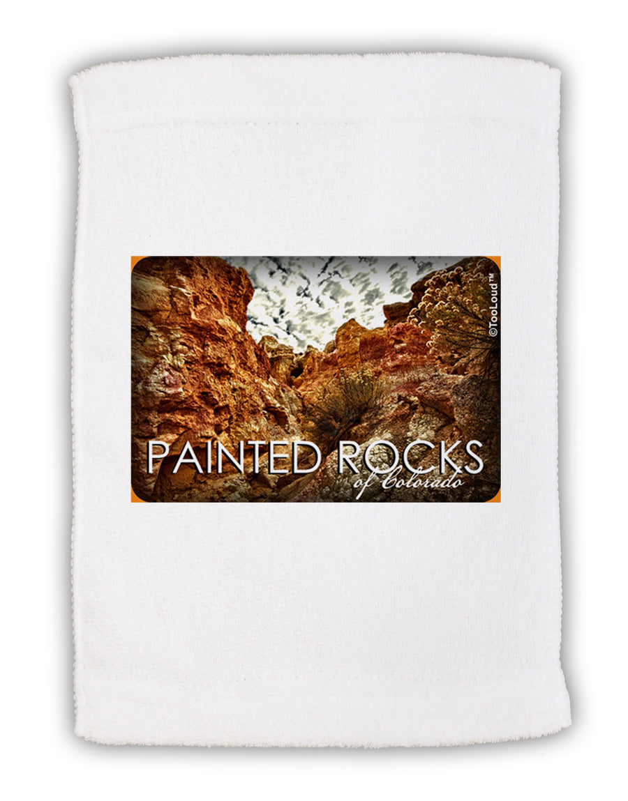 Colorado Painted Rocks Text Micro Terry Sport Towel 15 X 22 inches-Sport Towel-TooLoud-White-Davson Sales