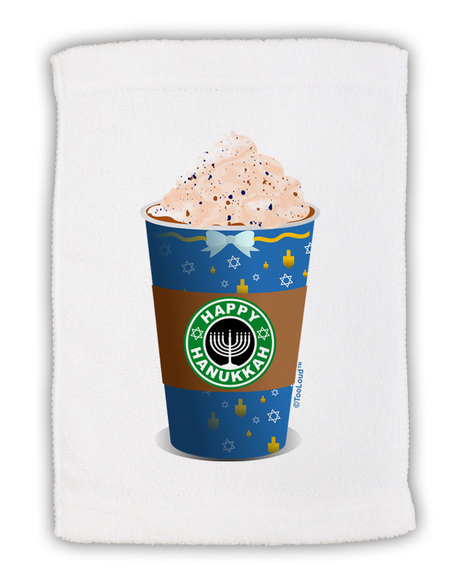 Happy Hanukkah Latte Cup Micro Terry Sport Towel 11 x 18 inches-Sport Towel-TooLoud-White-Davson Sales