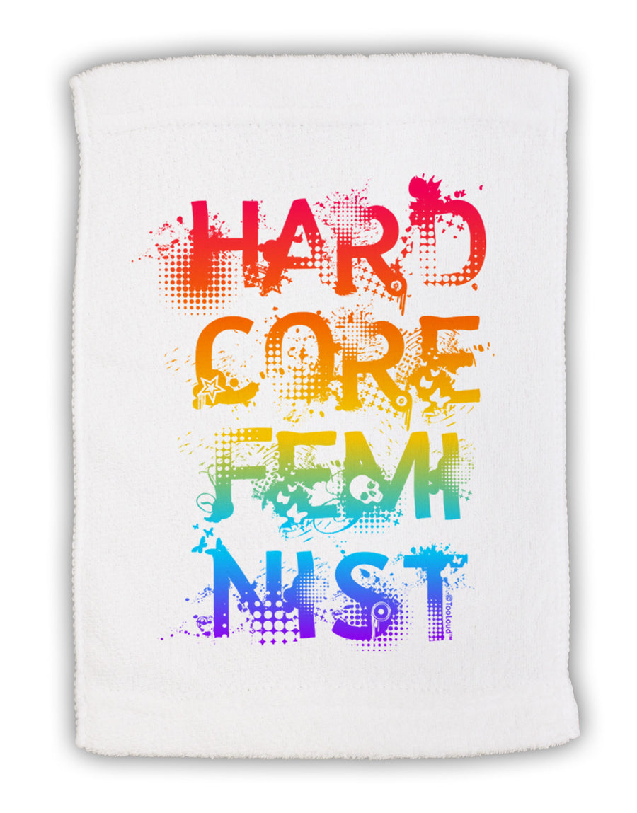 Hardcore Feminist - Rainbow Micro Terry Sport Towel 15 X 22 inches-Sport Towel-TooLoud-White-Davson Sales