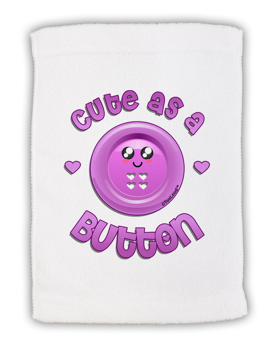 Cute As A Button Smiley Face Micro Terry Sport Towel 11 x 18 inches-TooLoud-White-Davson Sales