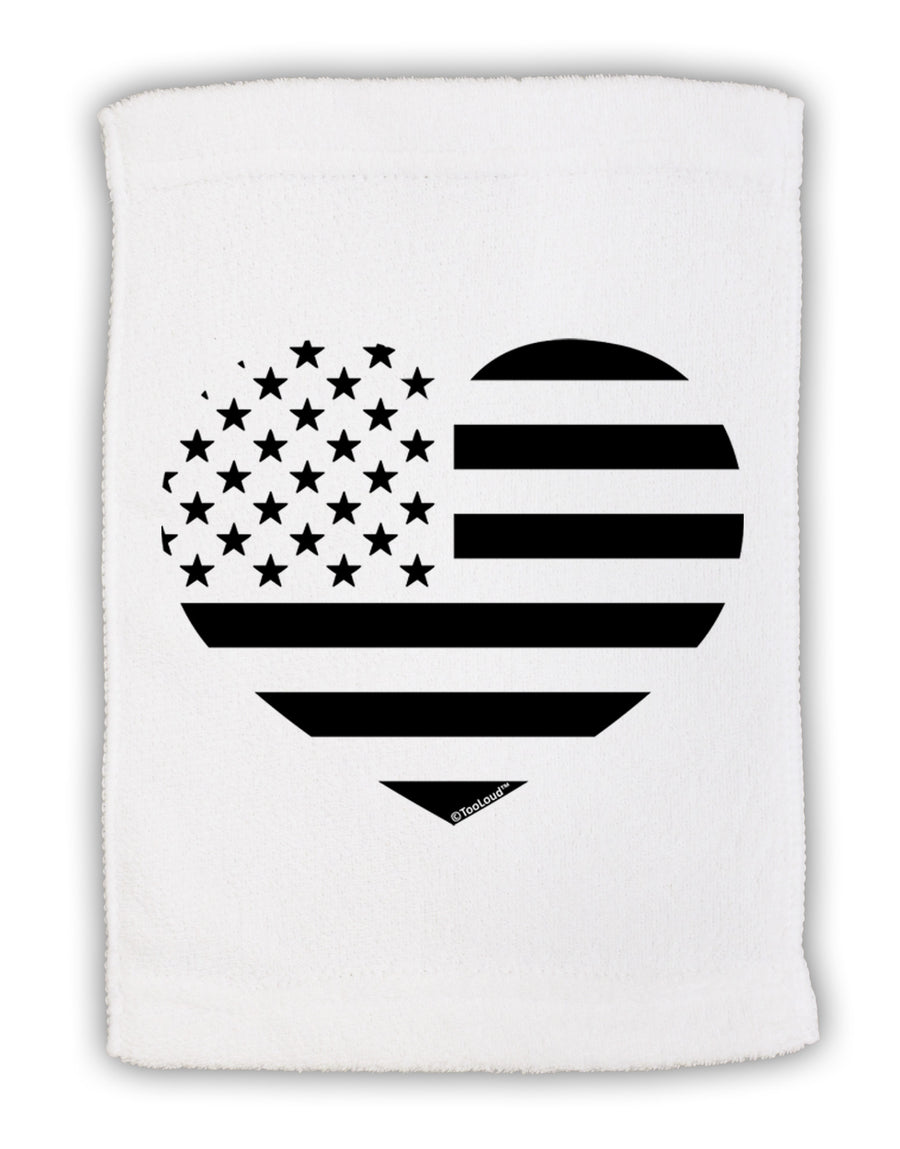 American Flag Heart Design - Stamp Style Micro Terry Sport Towel 15 X 22 inches by TooLoud-Sport Towel-TooLoud-White-Davson Sales