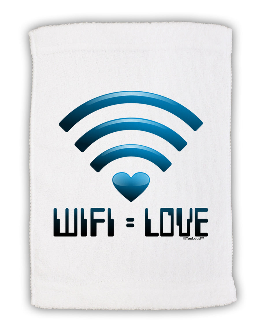 Wifi Equals Love Micro Terry Sport Towel 11 x 18 inches-TooLoud-White-Davson Sales