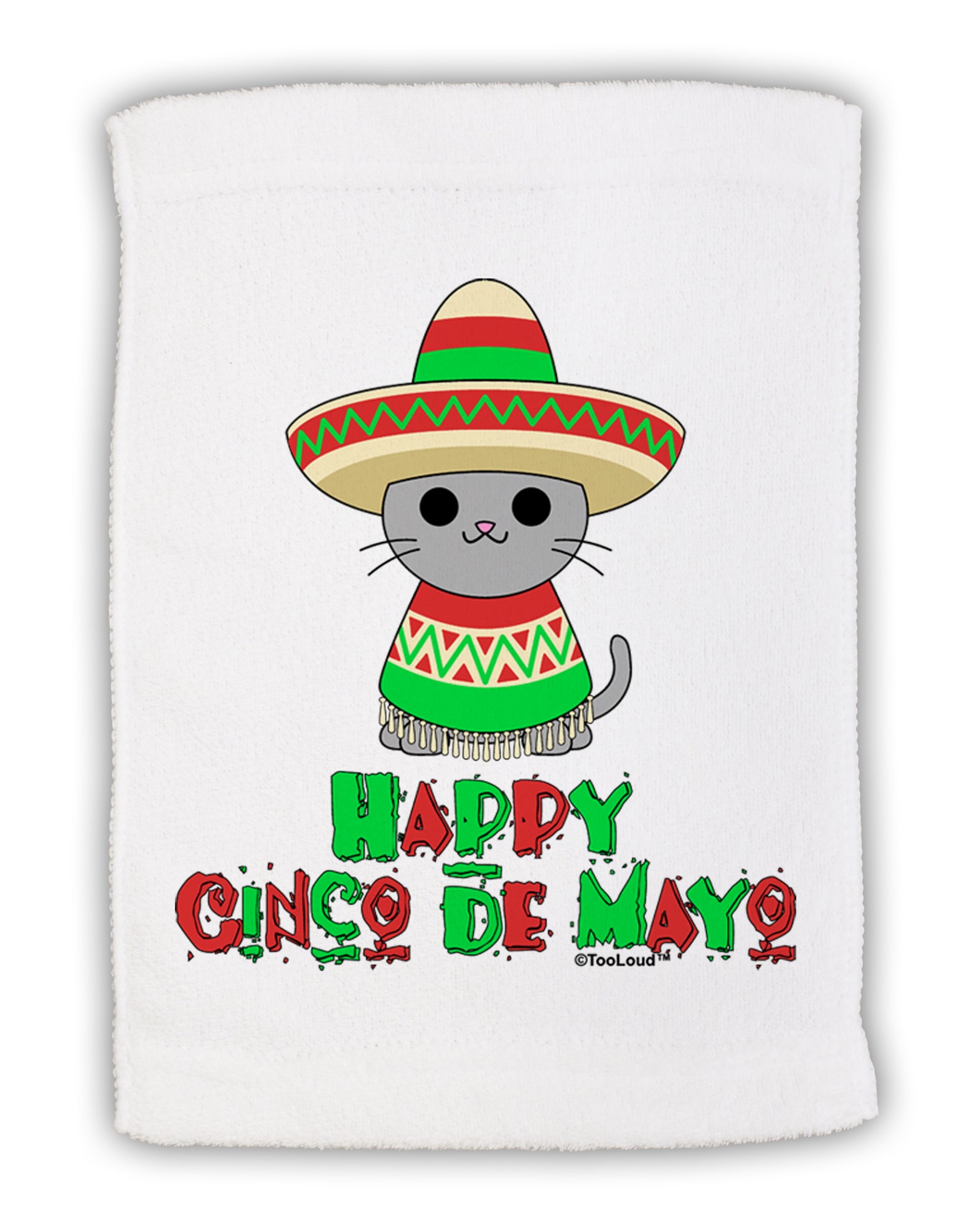 Happy Cinco de Mayo Cat Micro Terry Sport Towel 11 x 18 Inch by TooLoud-Sport Towel-TooLoud-White-Davson Sales