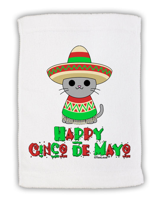 Happy Cinco de Mayo Cat Micro Terry Sport Towel 11 x 18 Inch by TooLoud-Sport Towel-TooLoud-White-Davson Sales