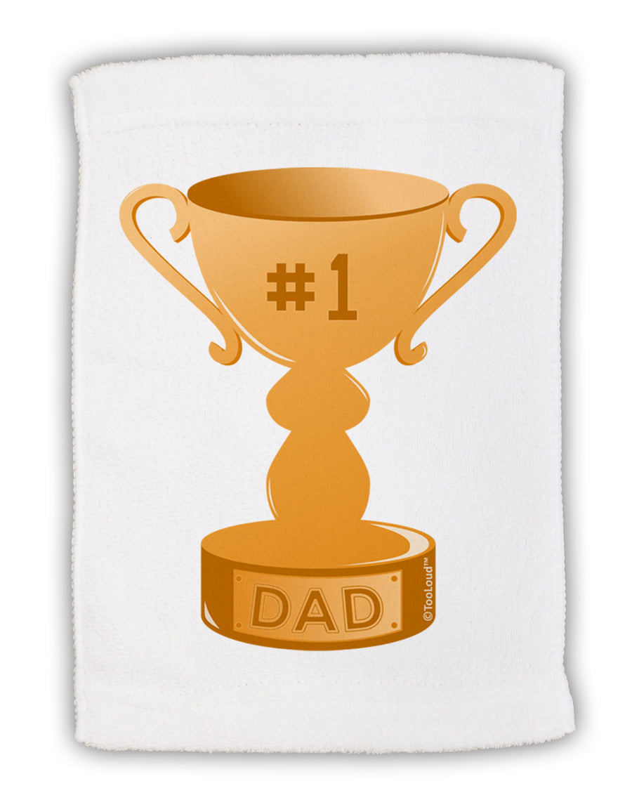 Number One Dad Trophy Micro Terry Sport Towel 15 X 22 inches-Sport Towel-TooLoud-White-Davson Sales