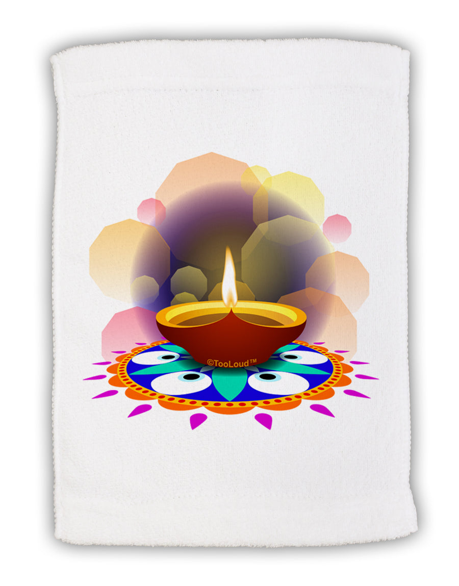 Festive Diya and Rangoli Micro Terry Sport Towel 15 X 22 inches by TooLoud-Sport Towel-TooLoud-White-Davson Sales