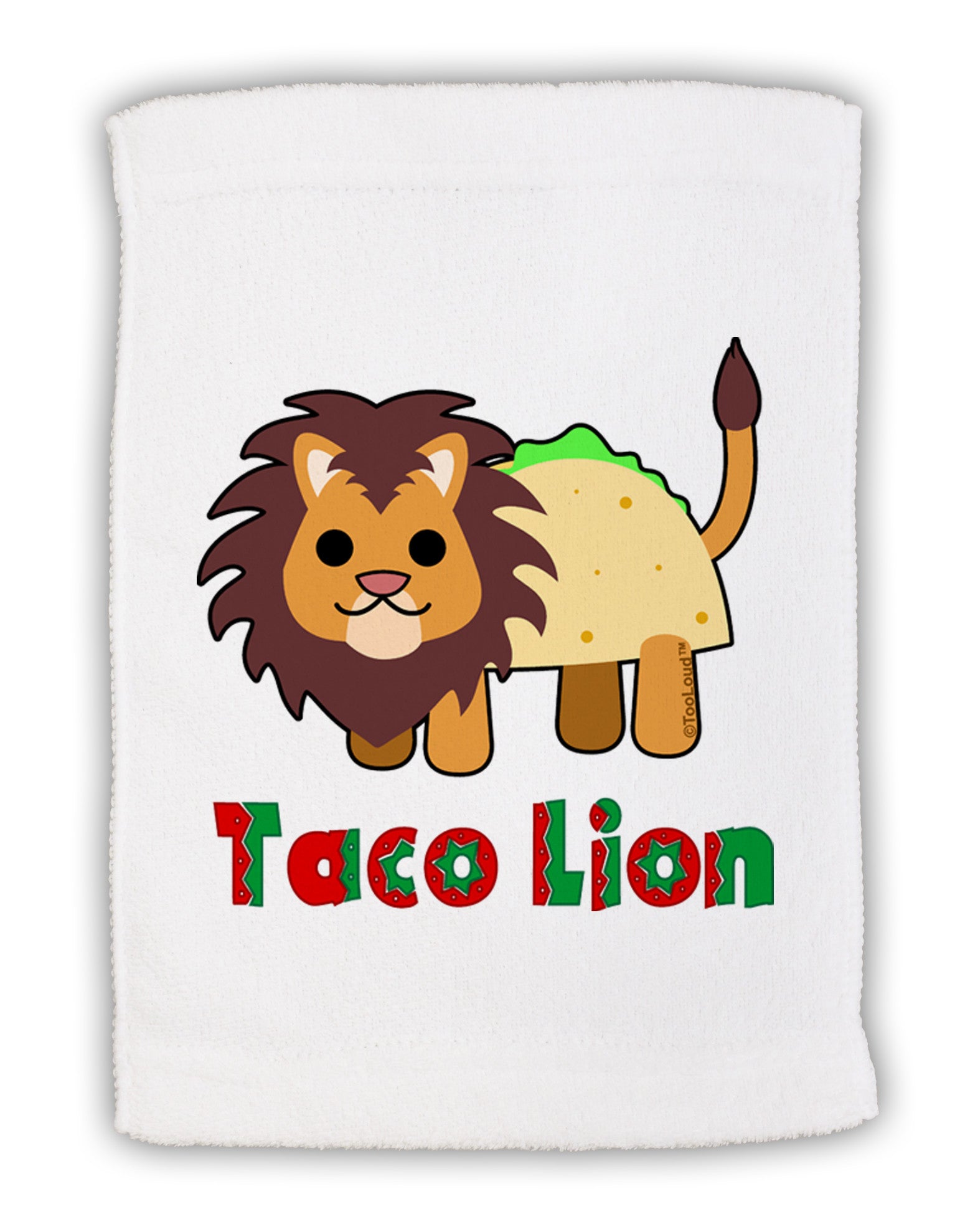 Cute Taco Lion Text Micro Terry Sport Towel 11 x 18 inches-TooLoud-White-Davson Sales